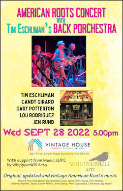 Back Porchestra at Vintage House Sonoma 9-28-22